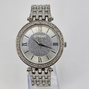 40MM Women's Analog Watch Gray Dial Gray Bracelet Band 6.5" New Battery